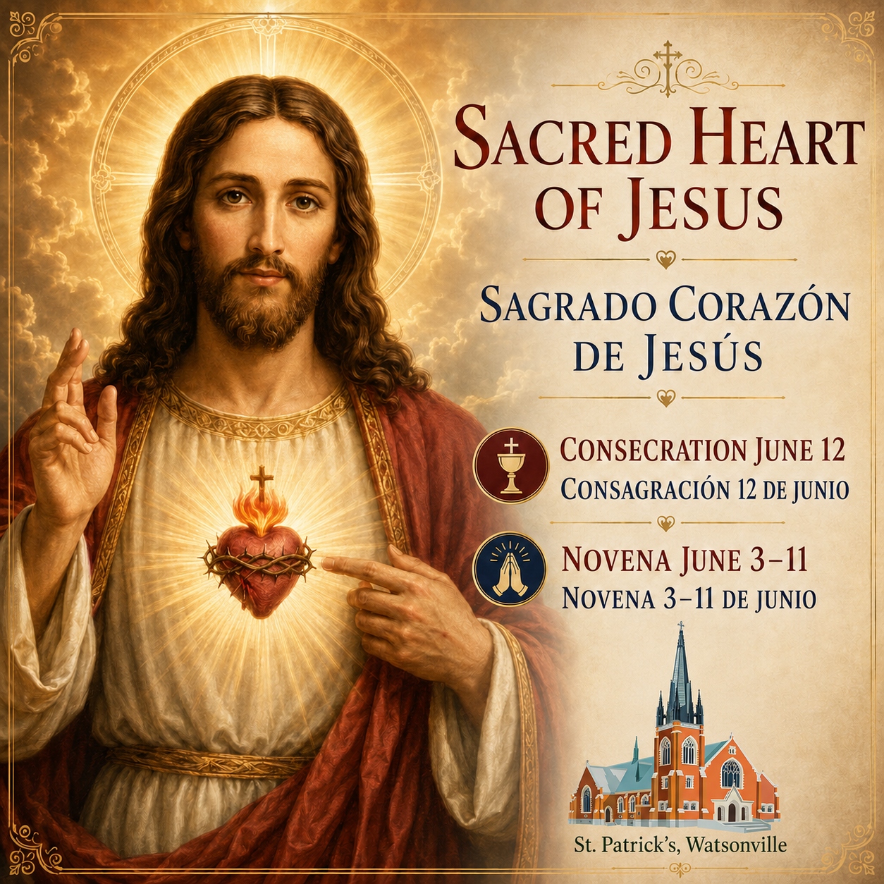 Sacred Heart of Jesus and Sagrado Corazón de Jesús